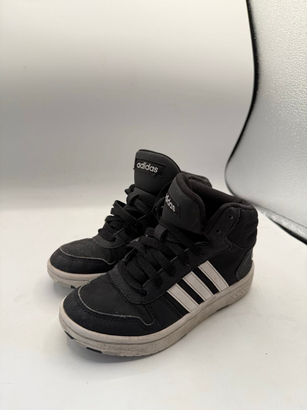 Adidas Hoops Mid 2.0 K Black White Sneakers - Kids US 1 / UK 13.5k FY6468